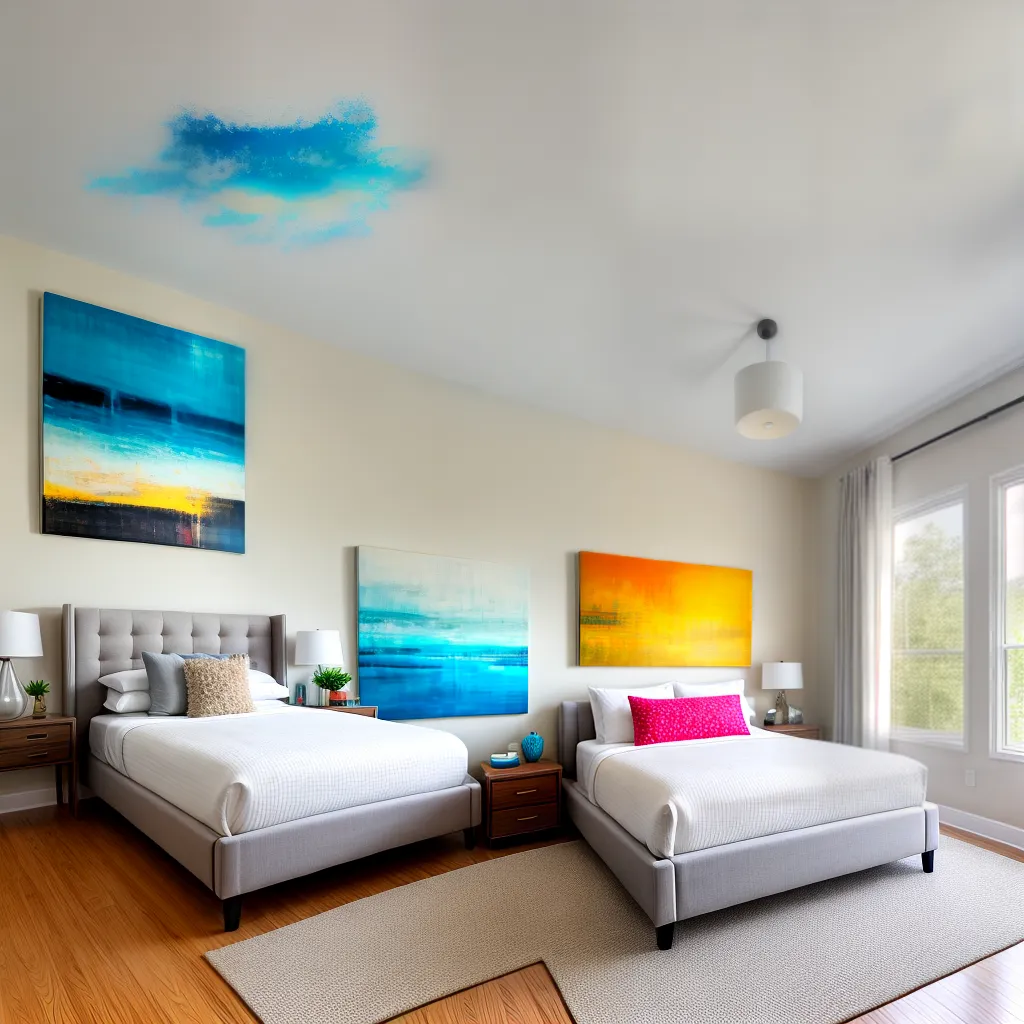 quarto hospedes arte abstrata acolhedor 1