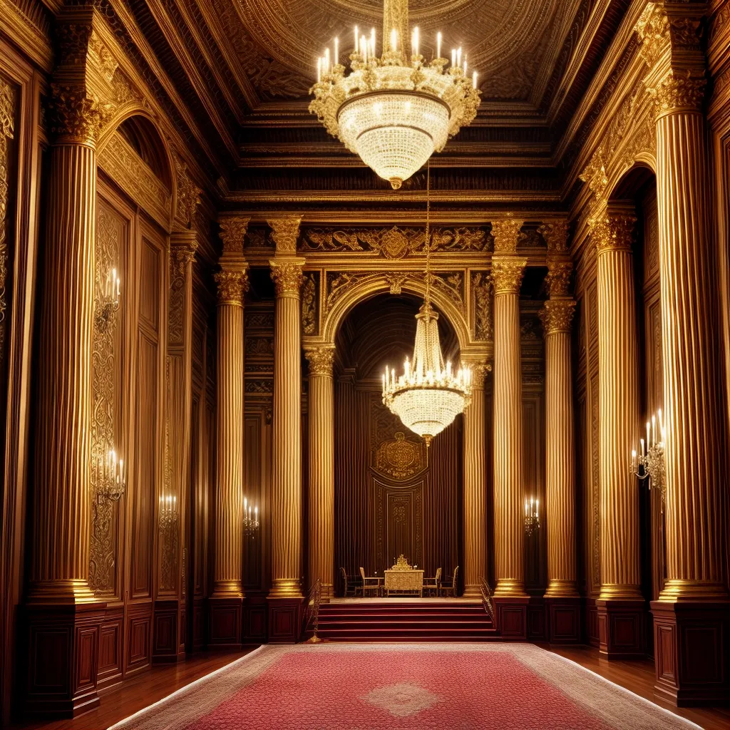 lustre barroco sala opulenta madeira