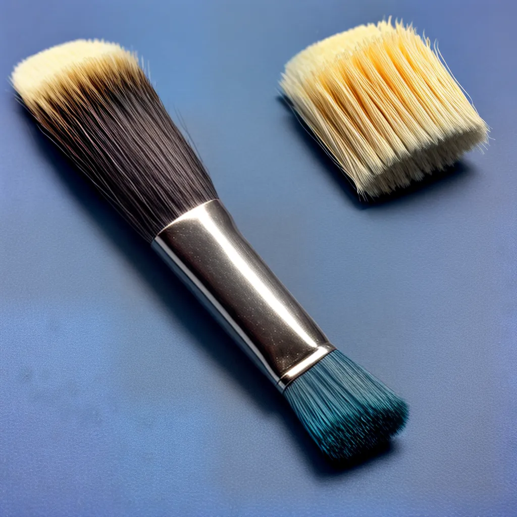 pincel sintetico azul branco pintura