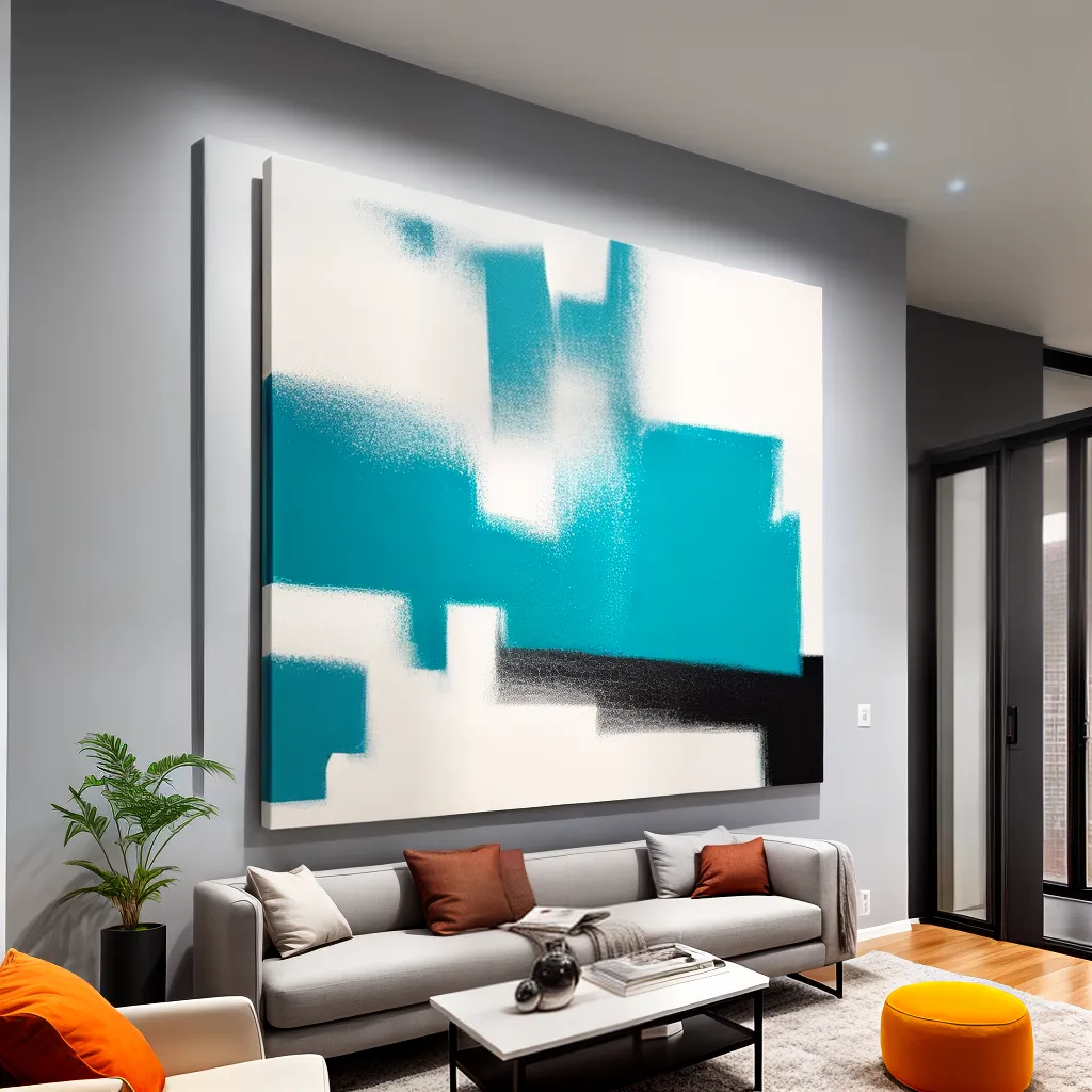 pintura abstrata parede branca espaco integrado