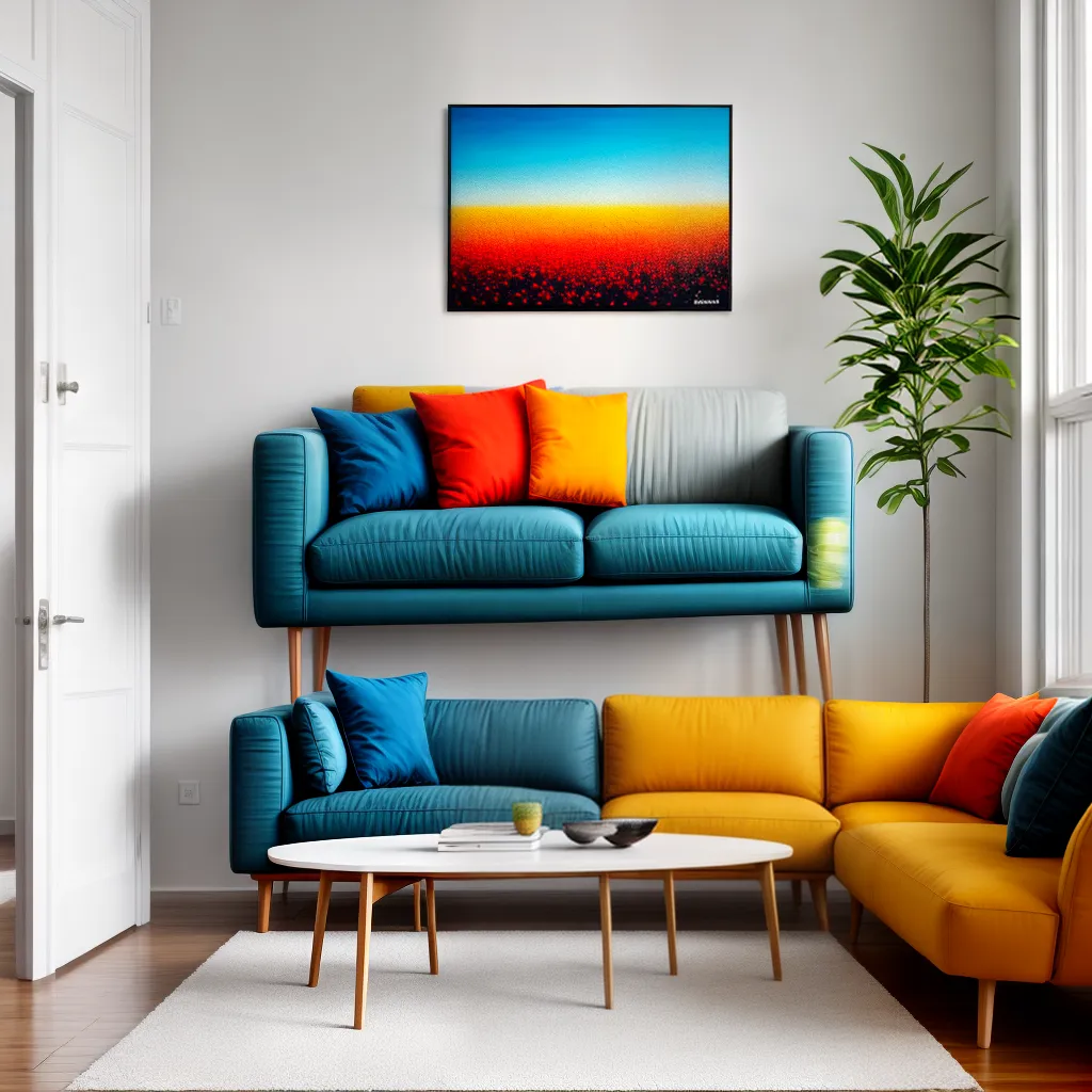 pintura vibrante sala moderna