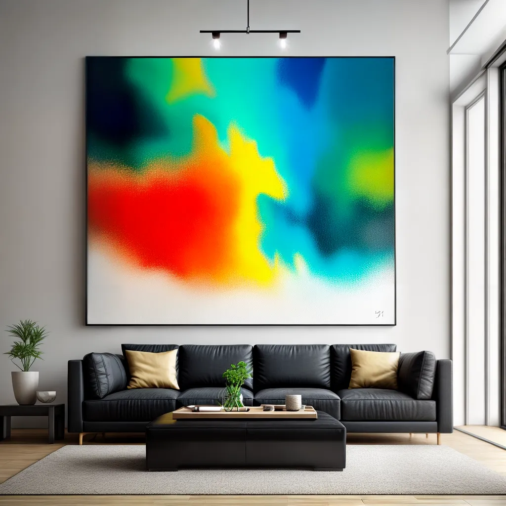 pintura abstrata sala integrada