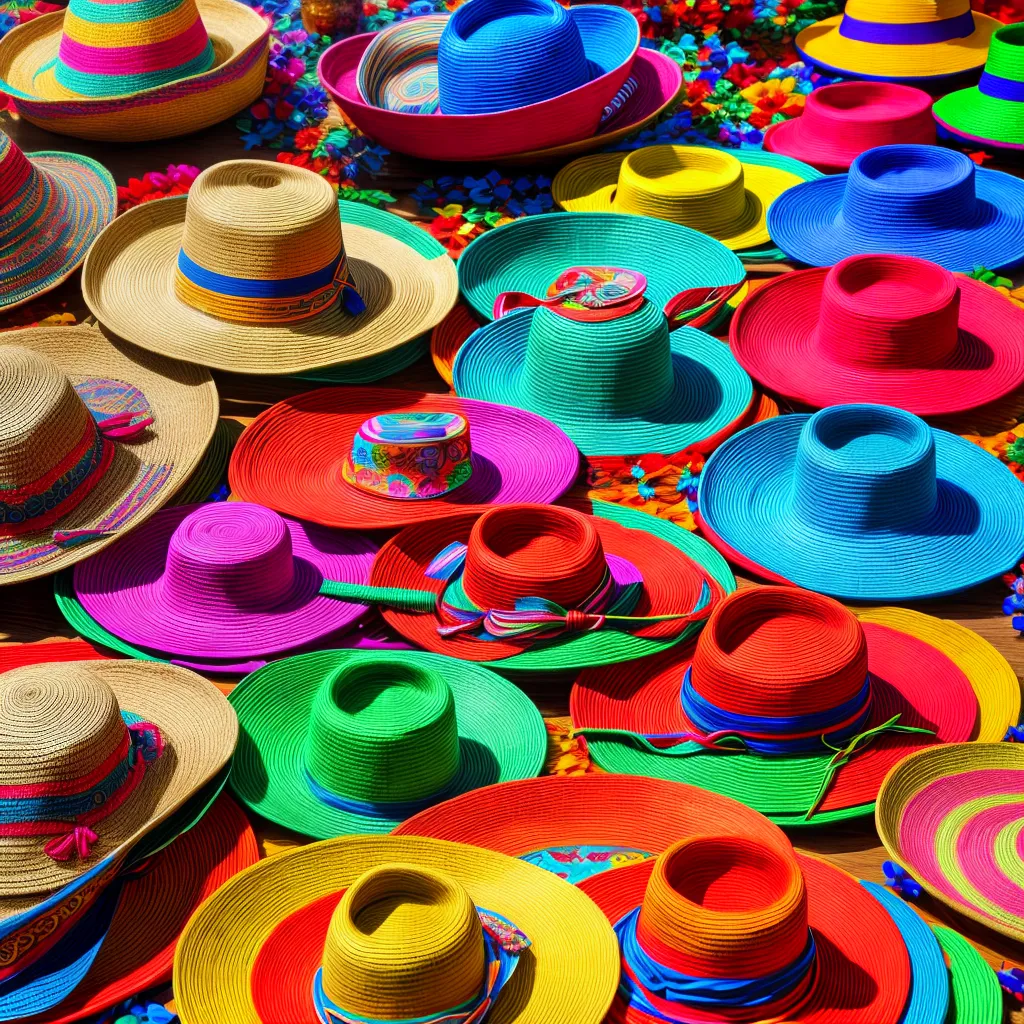 cultura latina sombreros maracas pottery