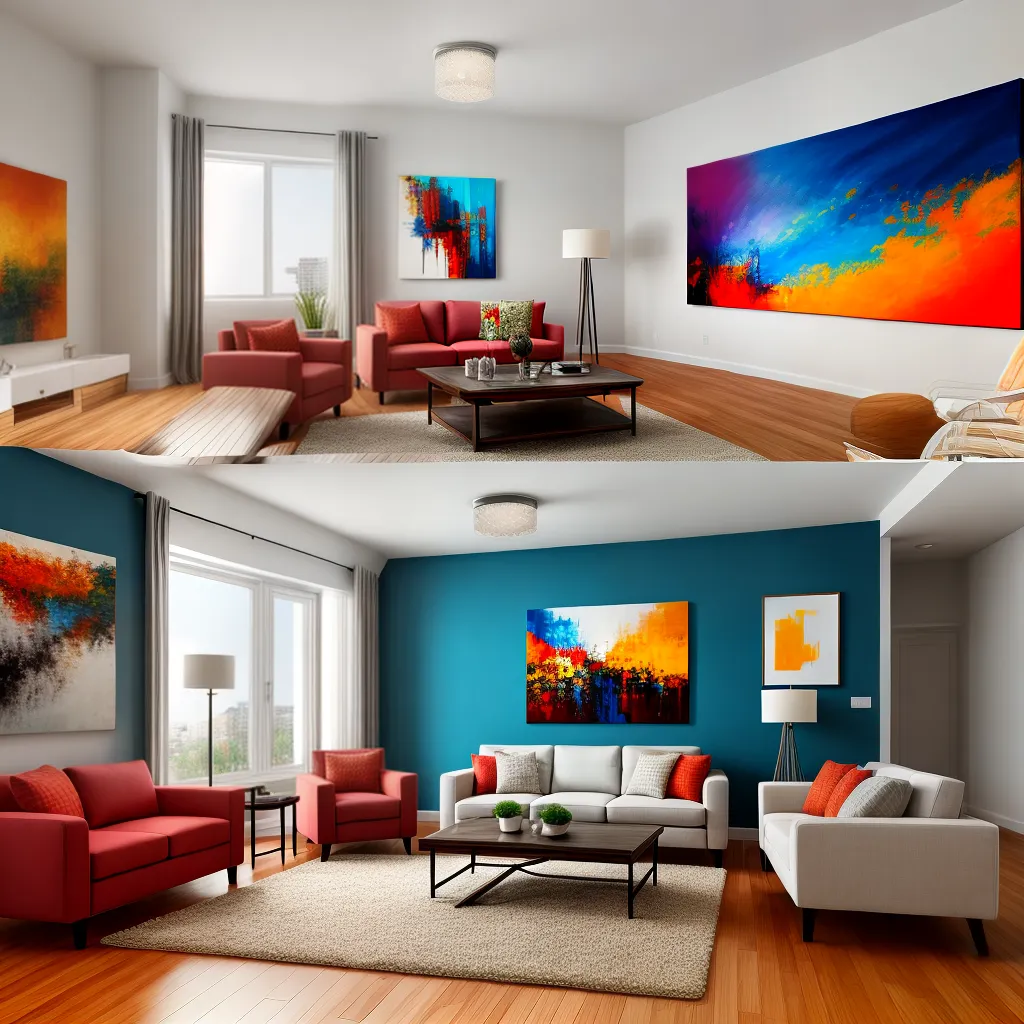 sala estar pintura abstrata vibrante 1