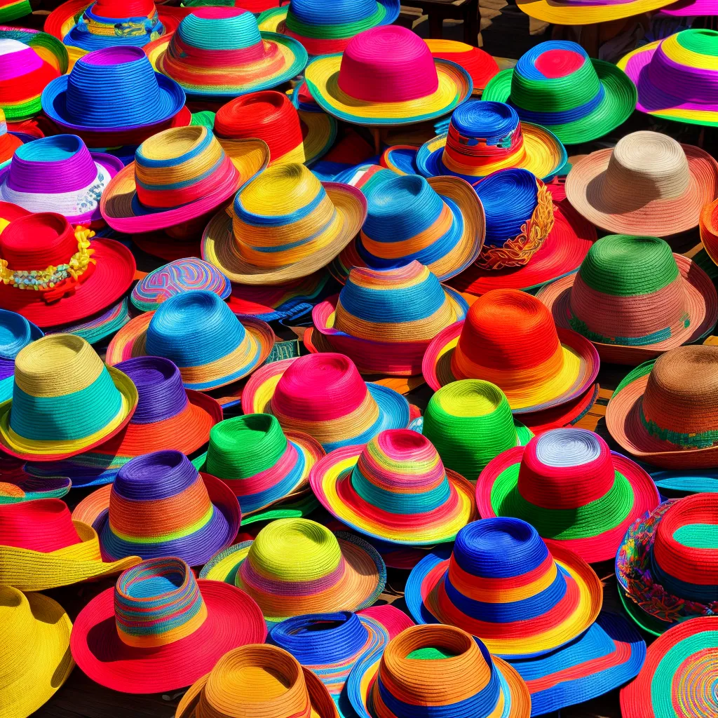 cultura latina sombreros maracas folklore