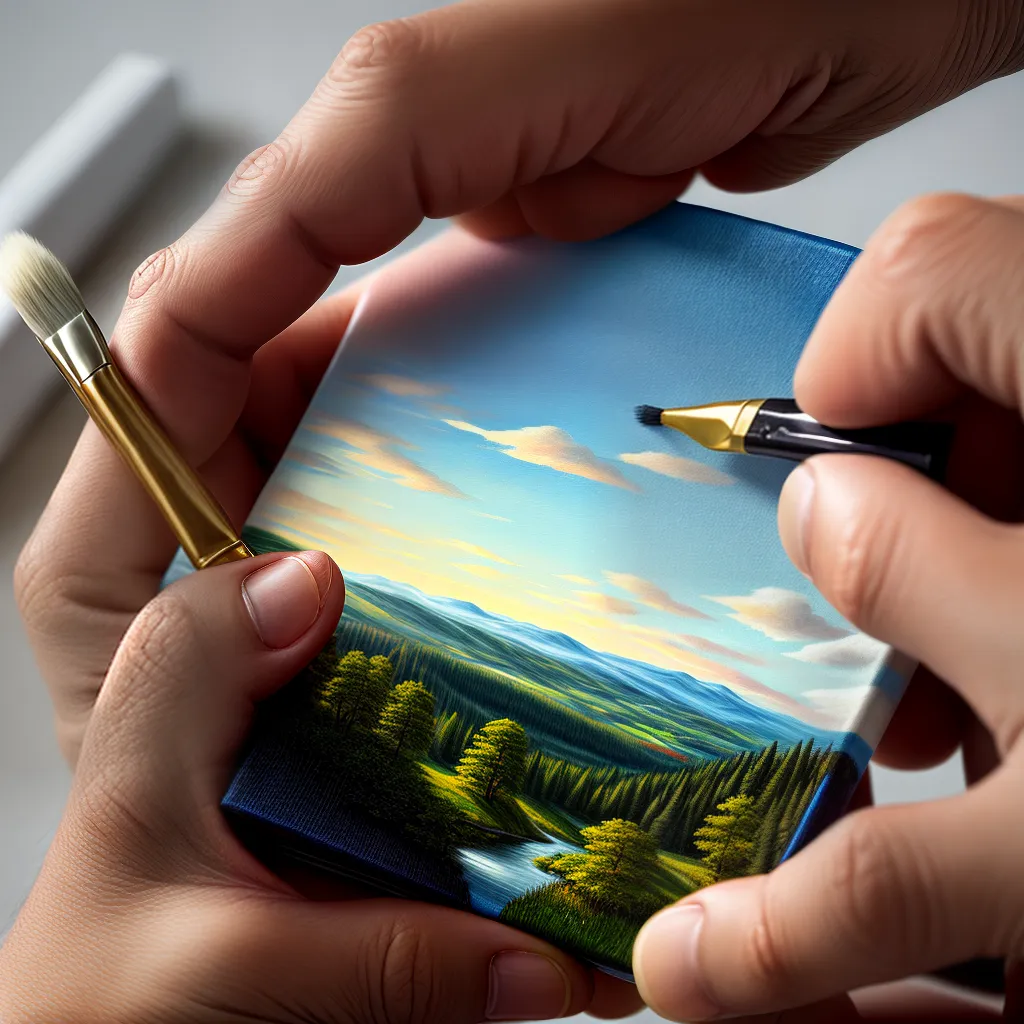 mao artista pincel detalhes pintura