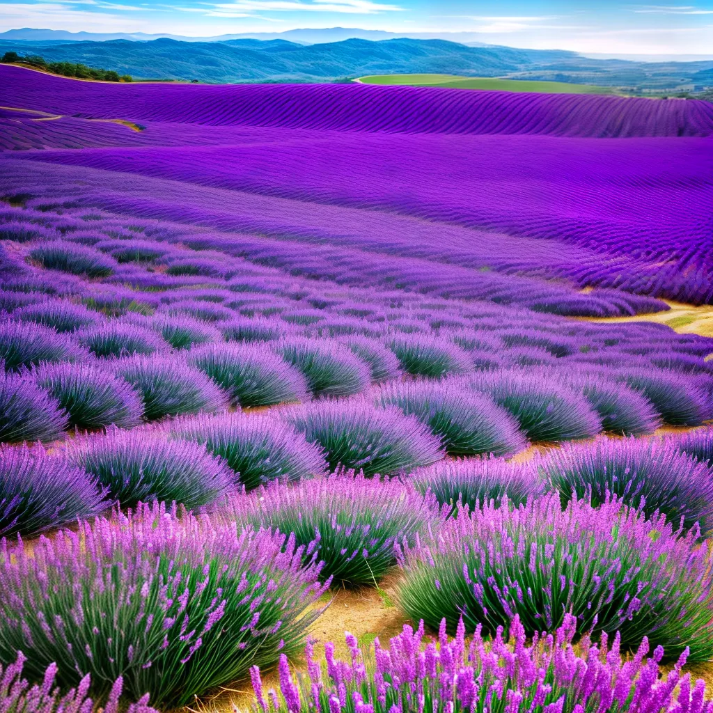 lavanda campo ceu azul paisagem