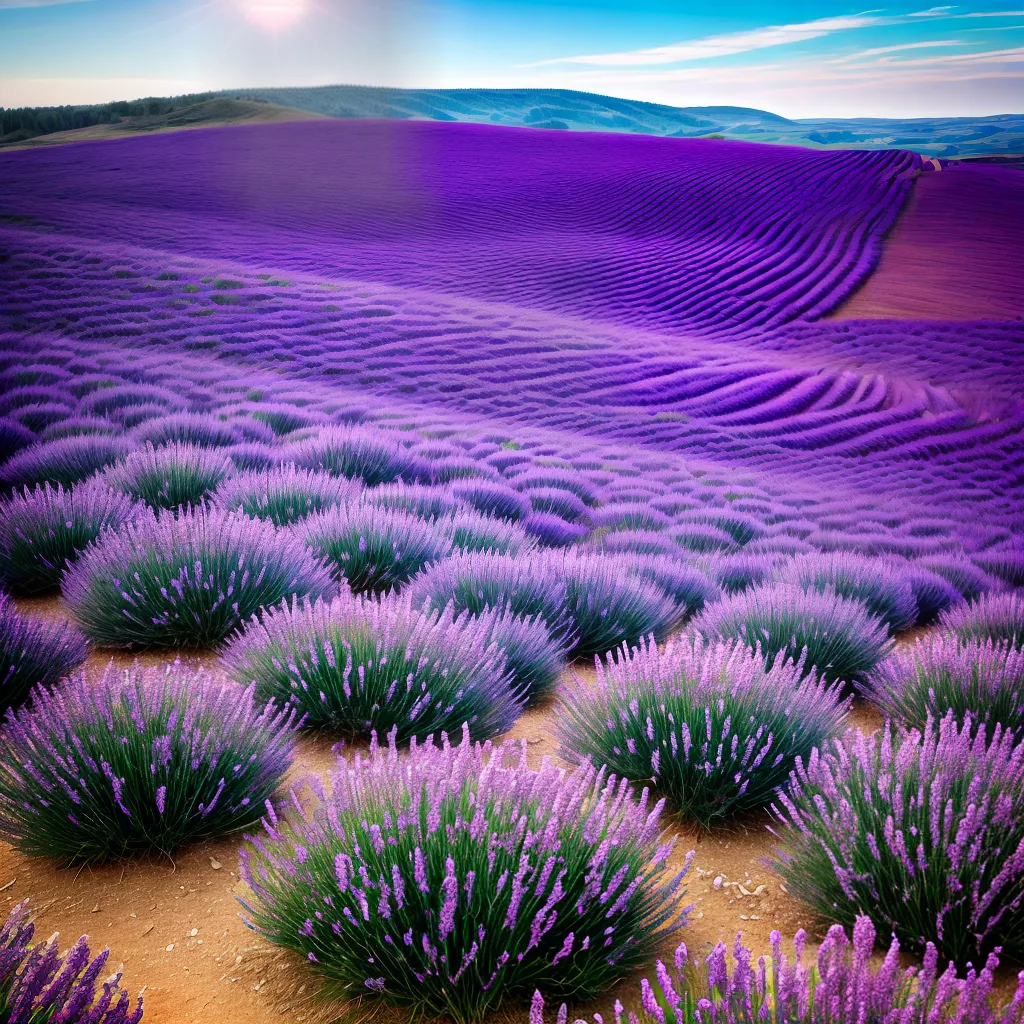 campo lavanda flores roxas paisagem