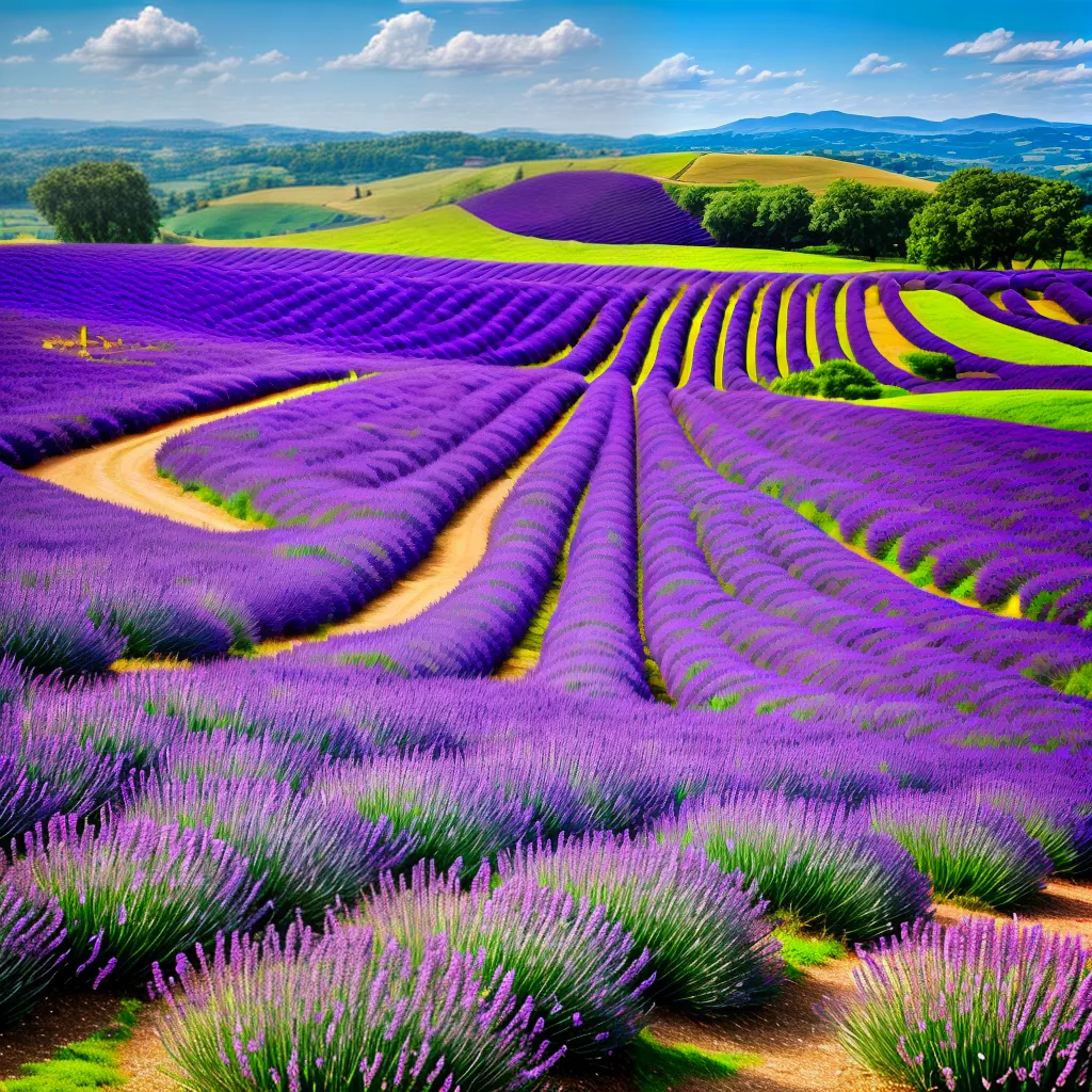 campo lavanda paisagem serena