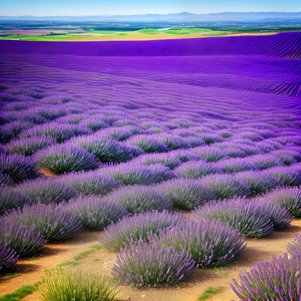 campo lavanda ceu azul papel de parede
