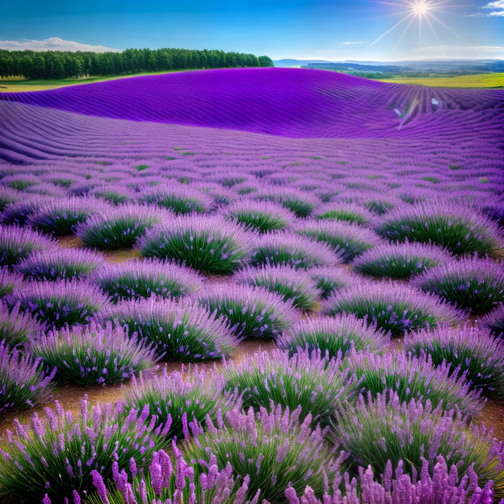 campo lavanda flores paisagem encantadora