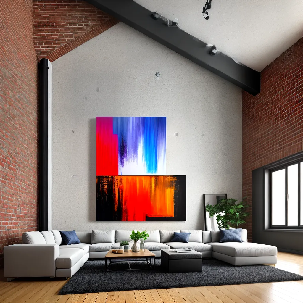 pintura abstrata loft tijolos industrial pintura abstrata loft tijolos industrial