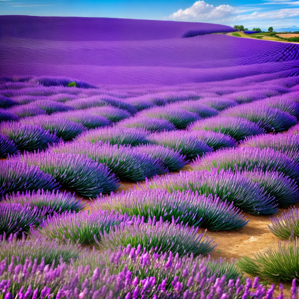 campo lavanda paisagem ceu azul