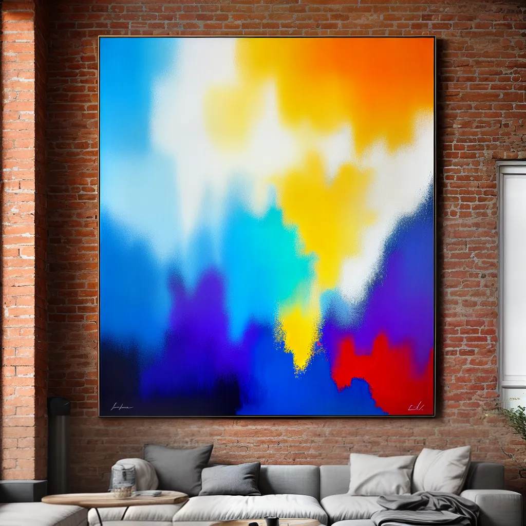 pintura abstrata parede tijolo loft pintura abstrata parede tijolo loft