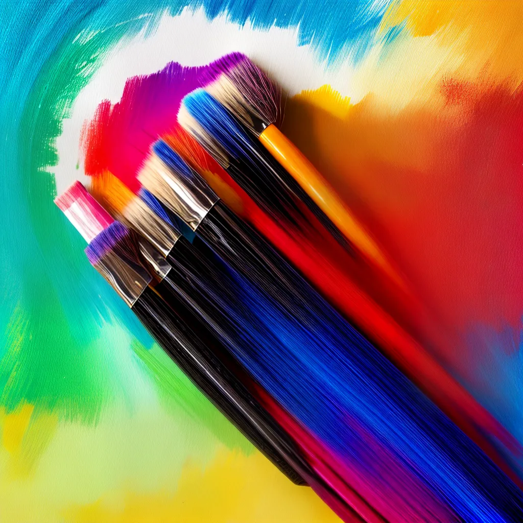 pincel largo tinta cores vibrantes pincel largo tinta cores vibrantes