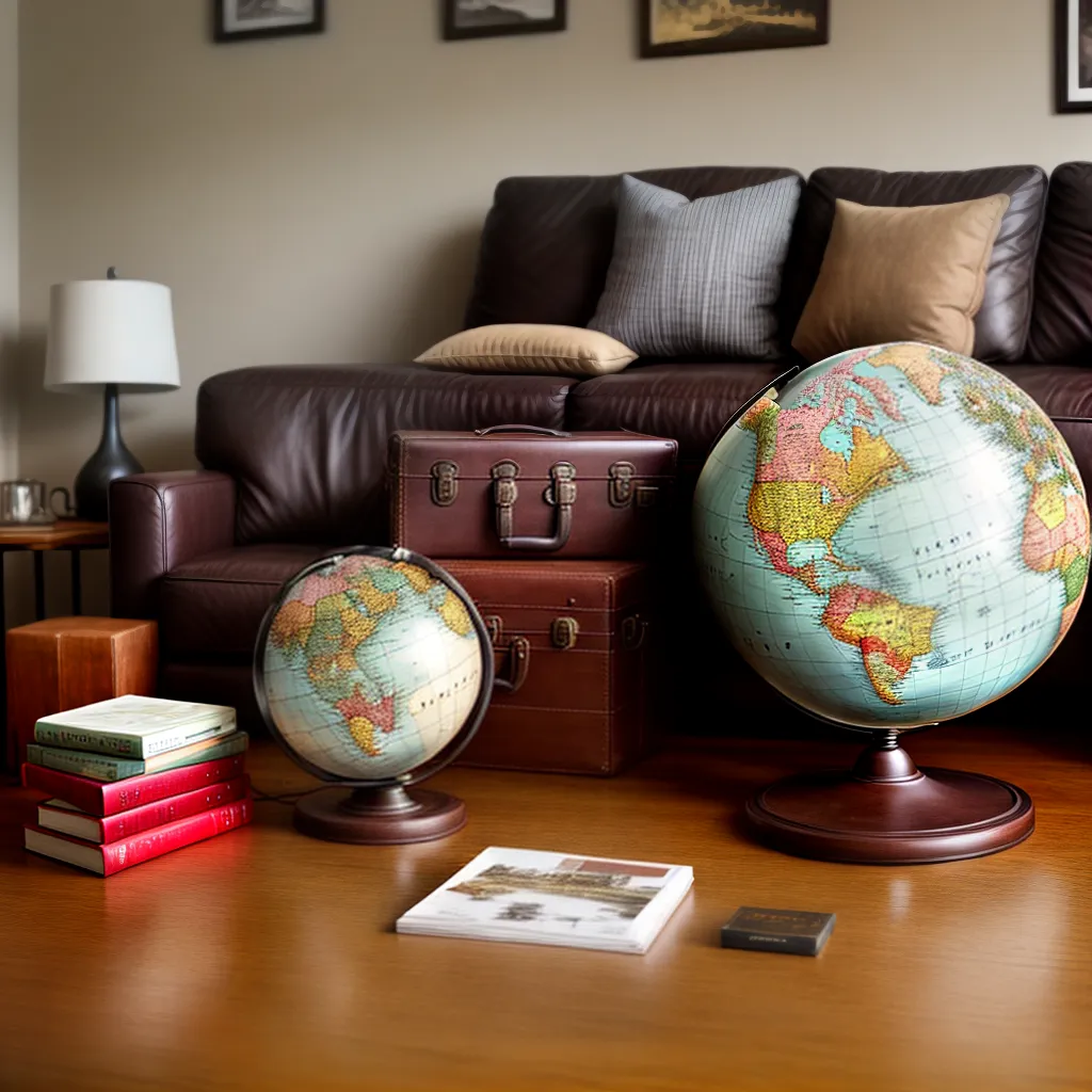 sala estar mapa mundo viagem