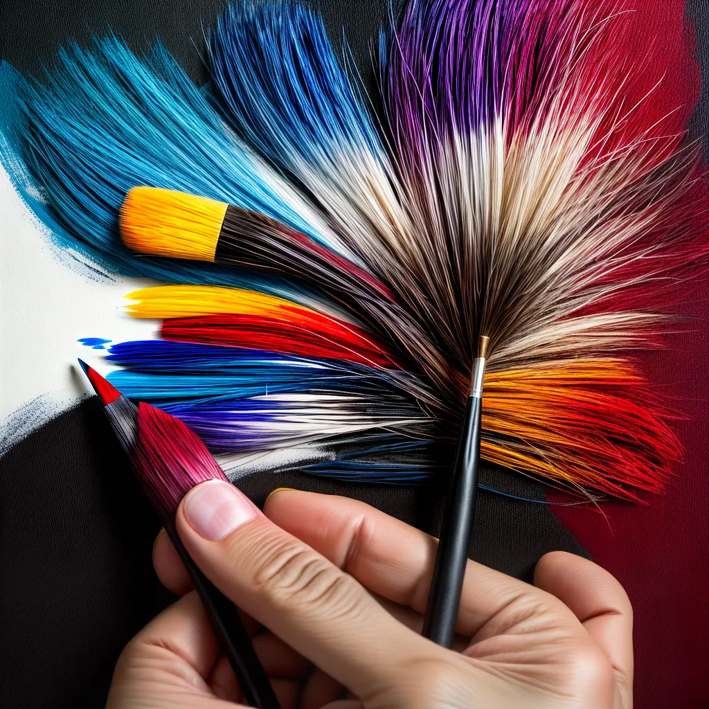 pincel preto pintura colorida