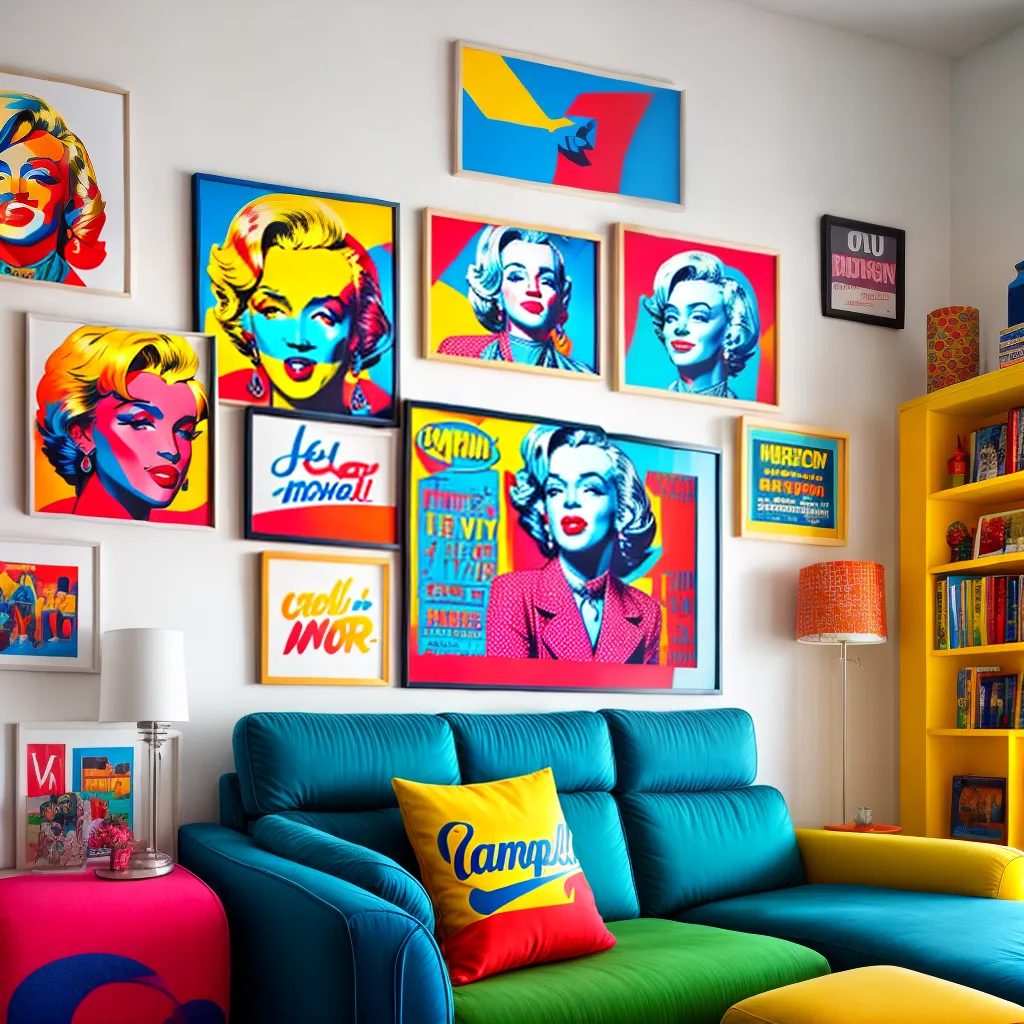 sala vibrante pop art retro