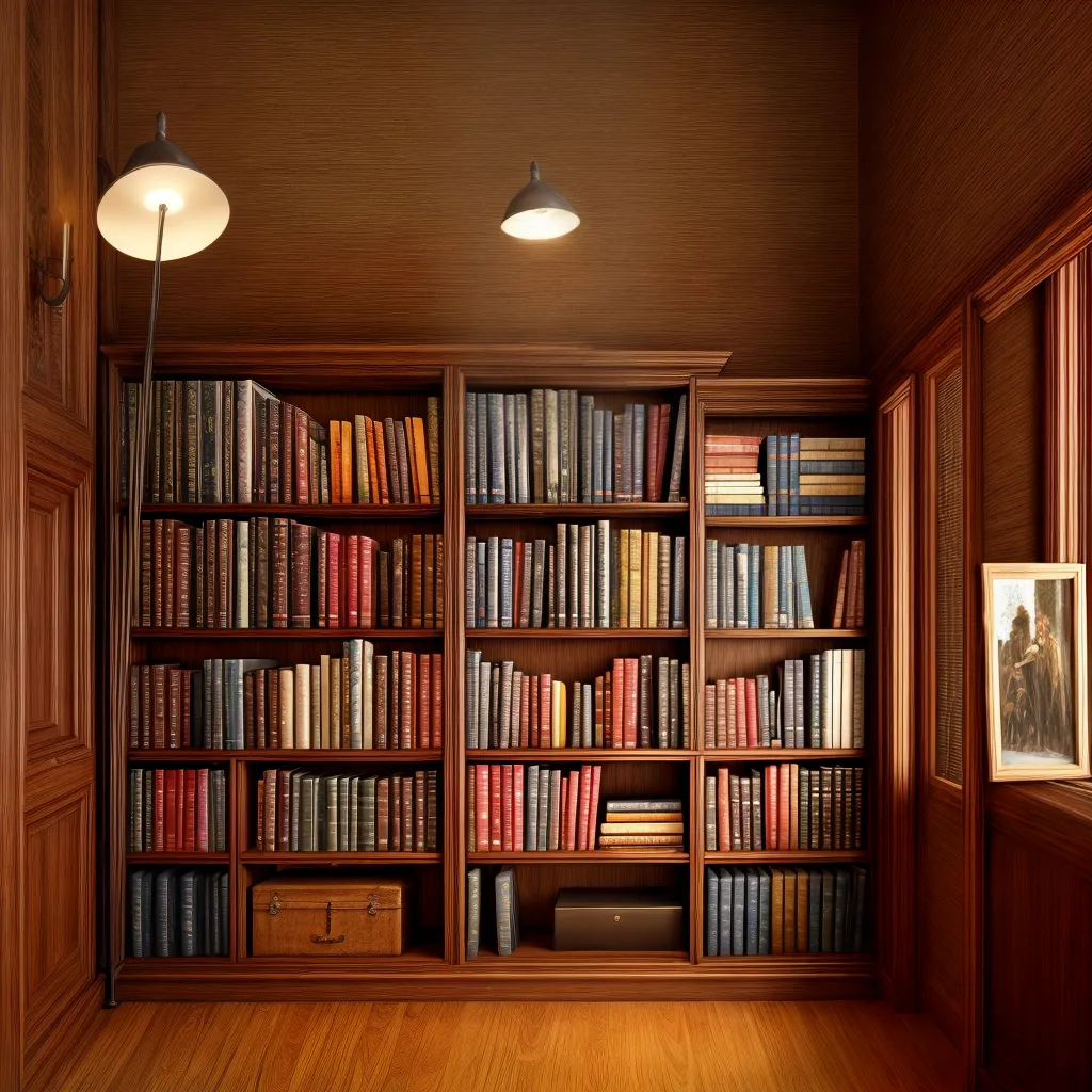 estante madeira arte biblioteca