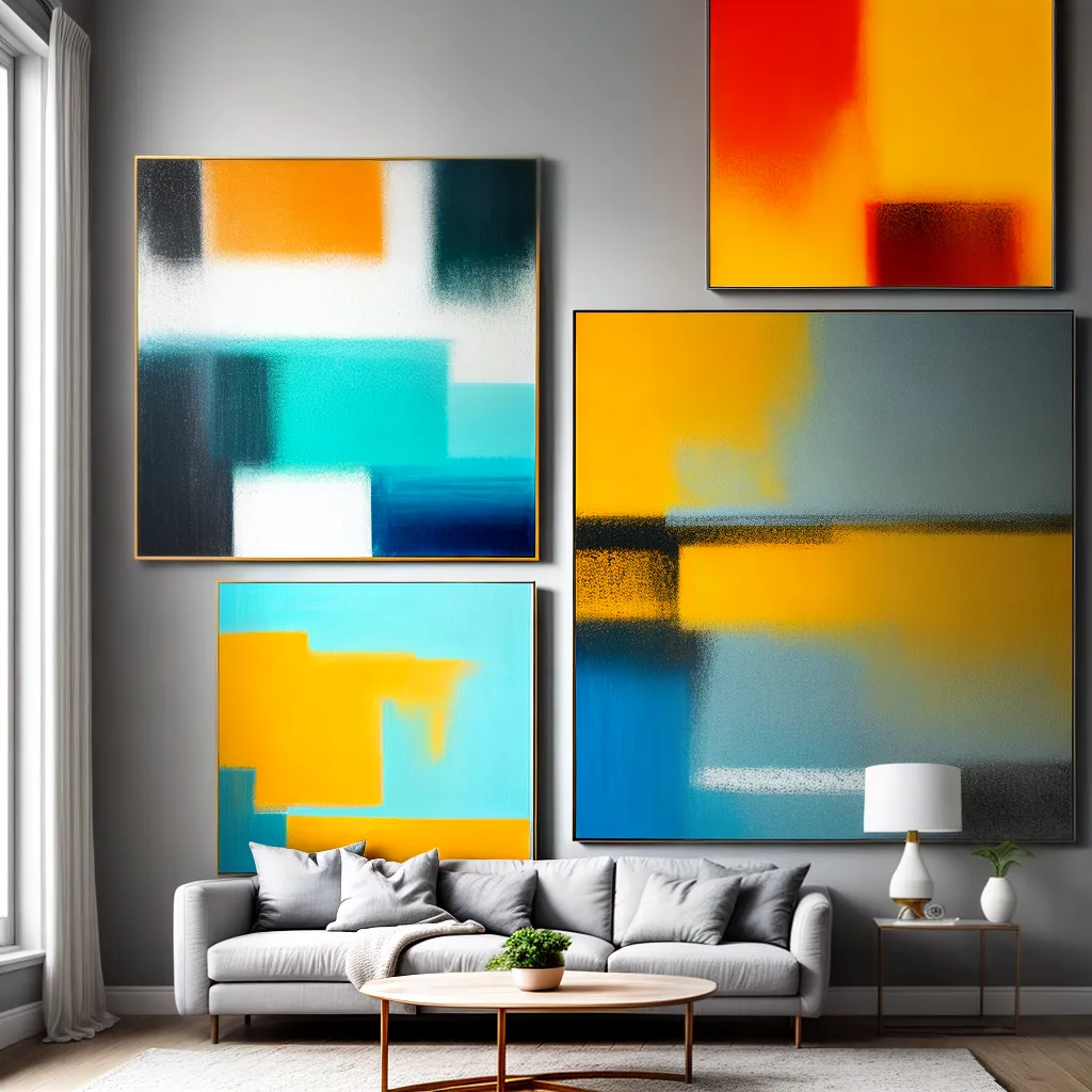 pintura abstrata sala decoracao moderna