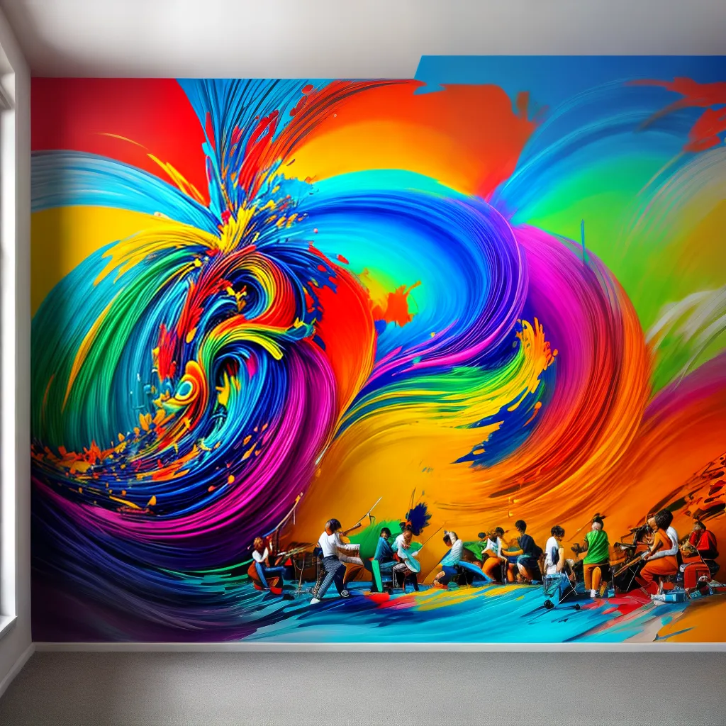 mural colorido musica energia