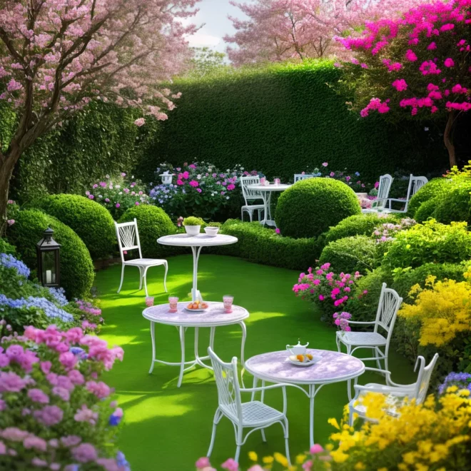 jardim mesa cadeiras flores verde jardim mesa cadeiras flores verde