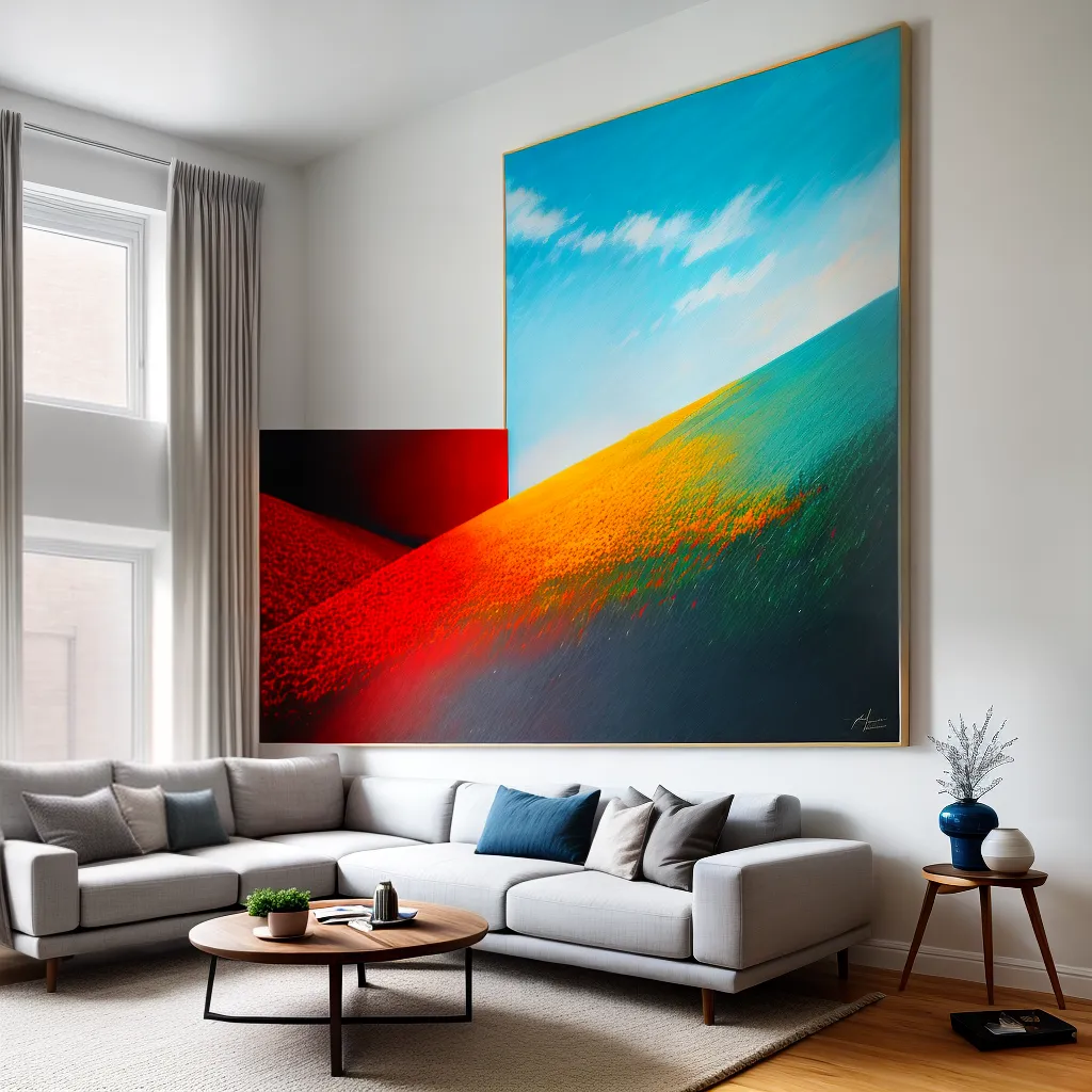 sala estar pintura vibrante serenidade