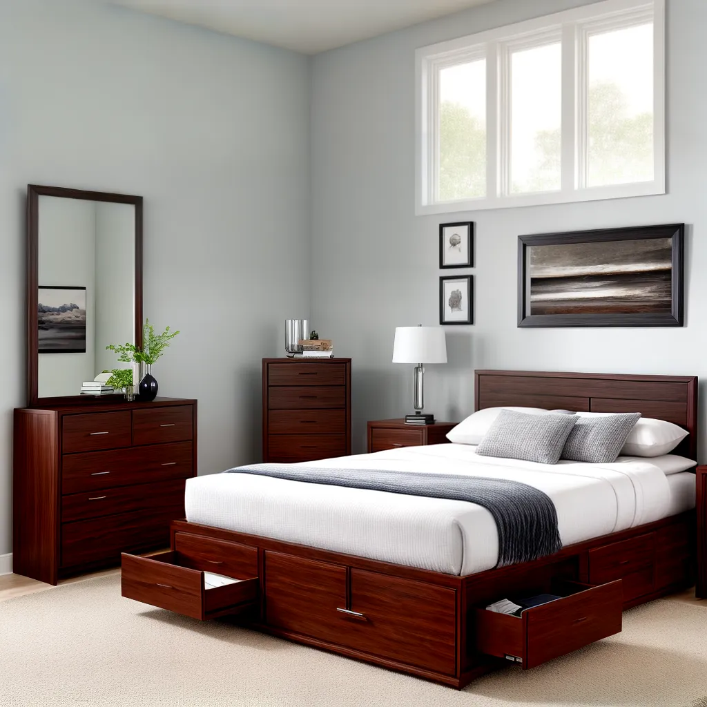 quarto moderno cama madeira branca