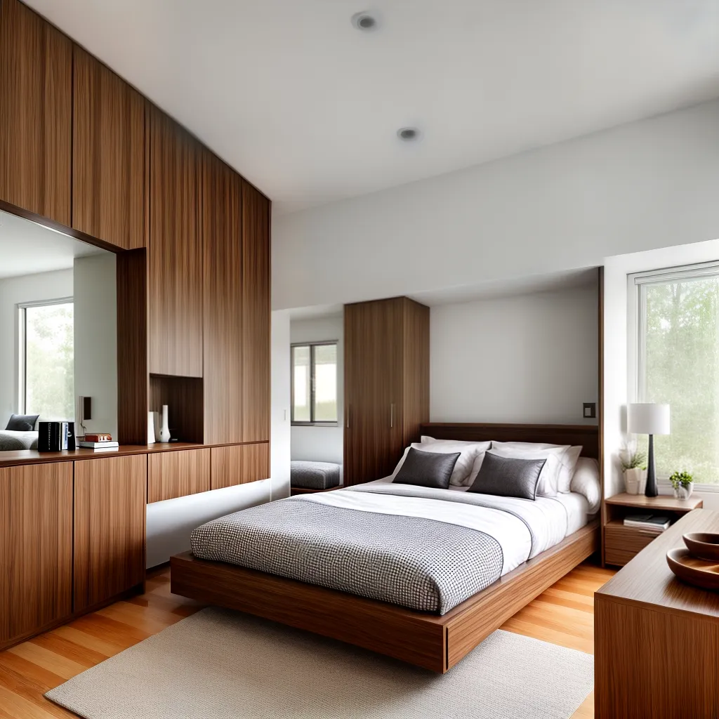 quarto moderno cama madeira decoracao