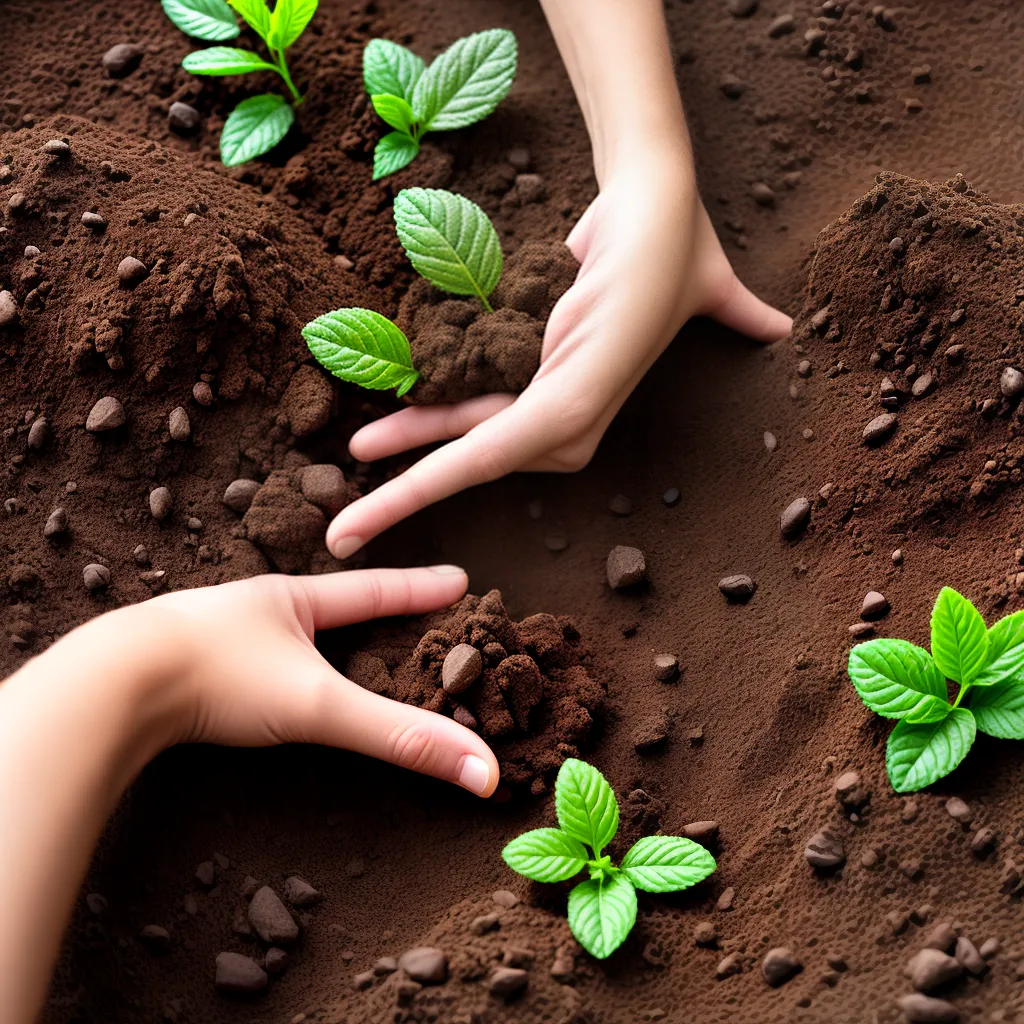 maos plantando seedling amor valentines