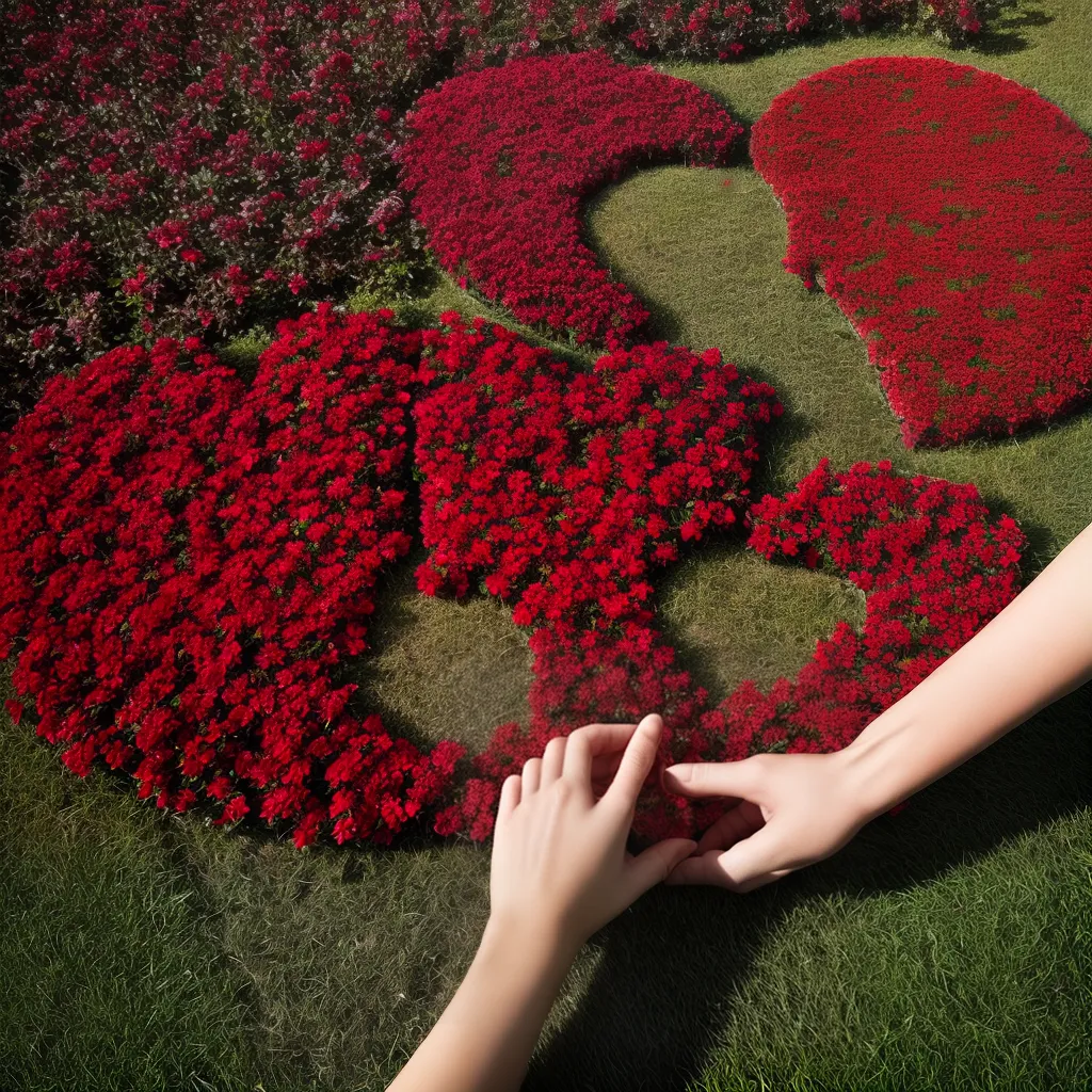 maos plantando rosas vermelhas jardim 1