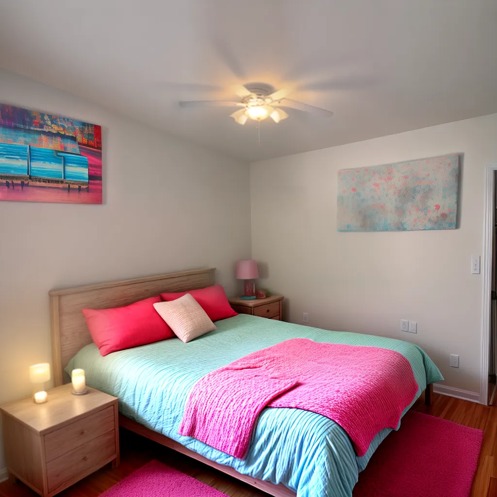 quarto tematico cama colorida fairy lights