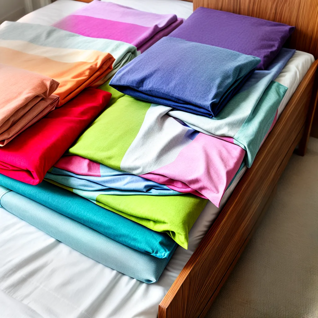 roupa de cama colorida bau madeira