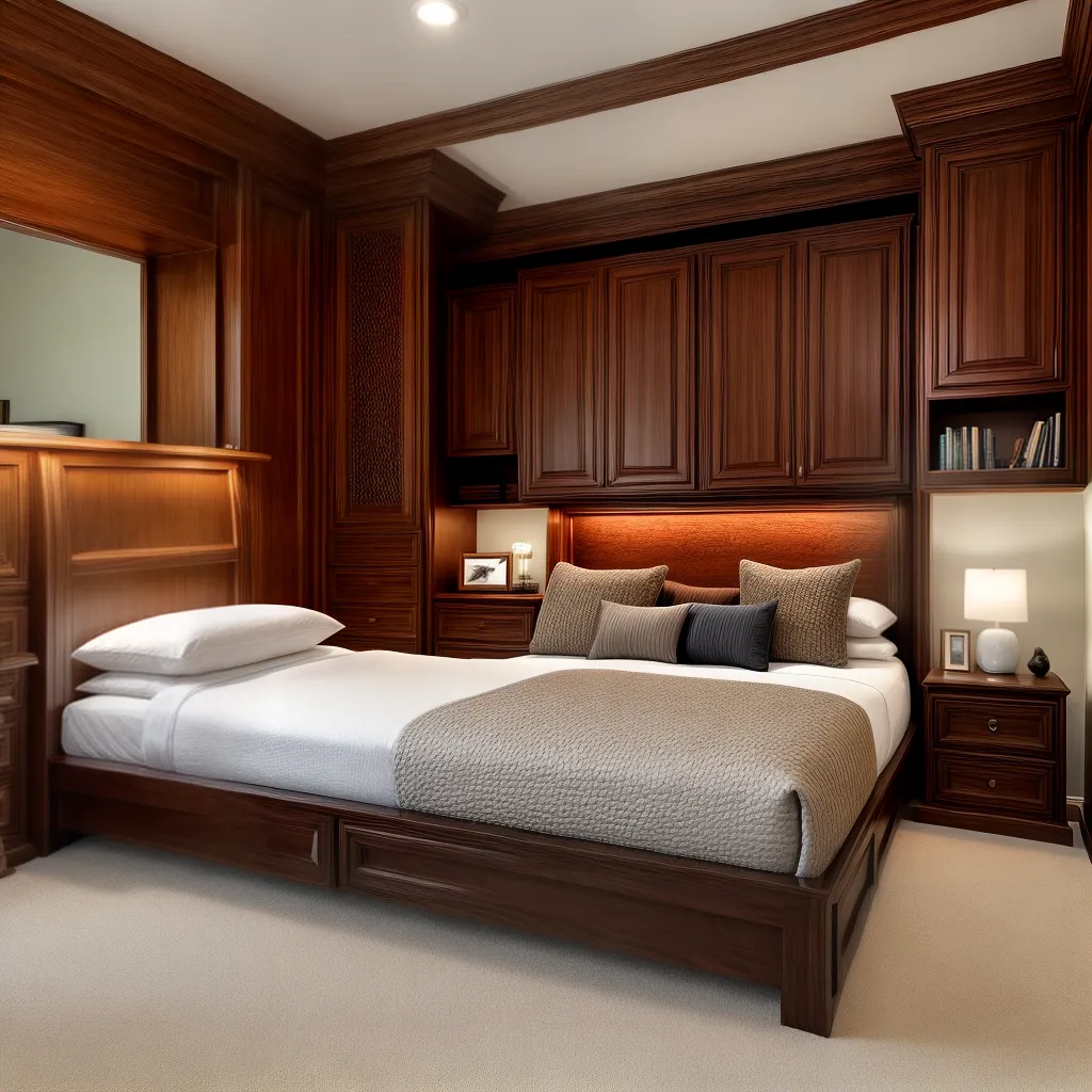 cama madeira escura gavetas integradas cama madeira escura gavetas integradas