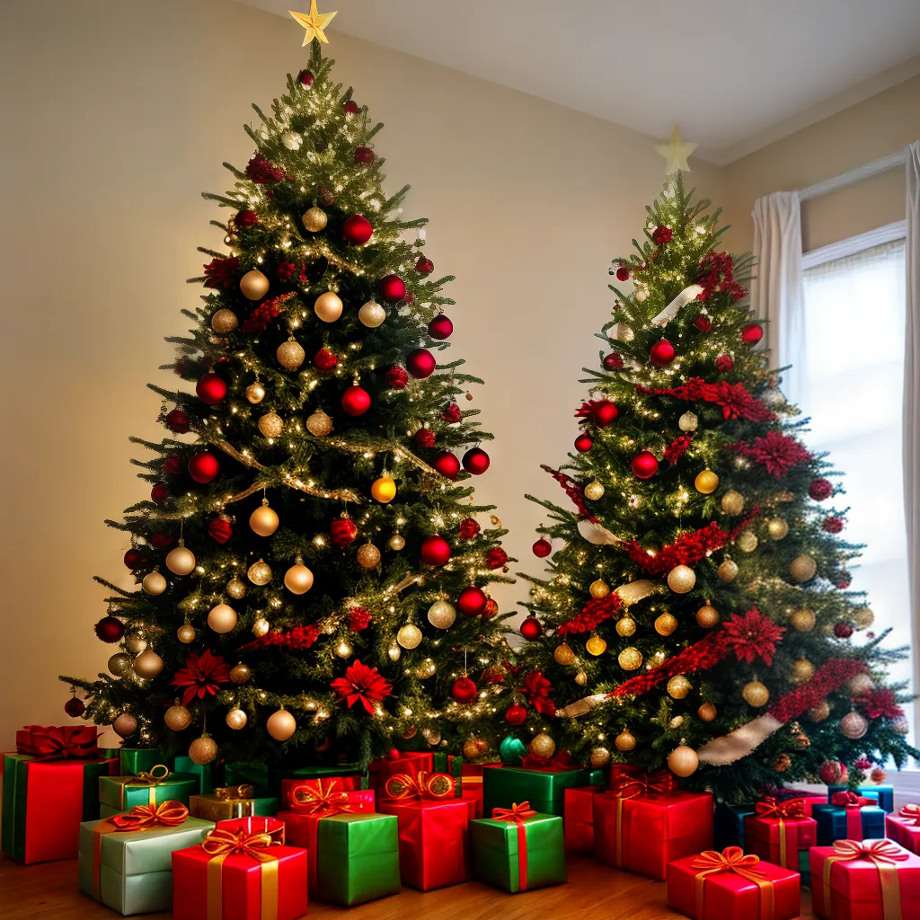 natal flores arvore decorada festiva