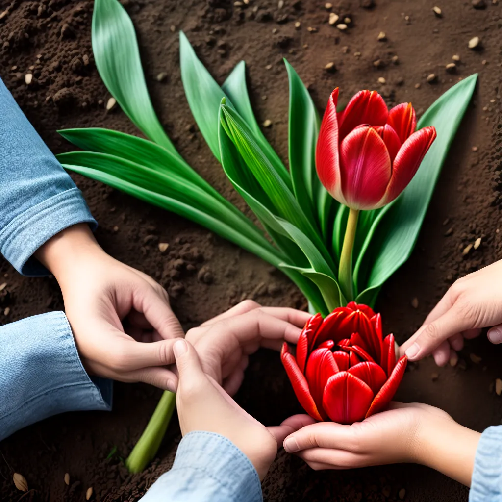 maos tulipa vermelha plantio maos tulipa vermelha plantio