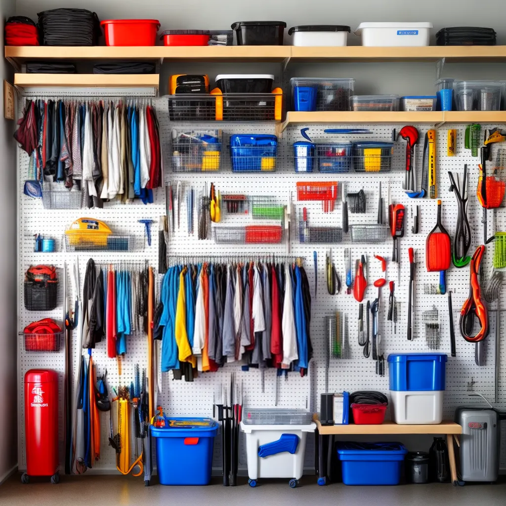 garagem organizada prateleiras etiquetas