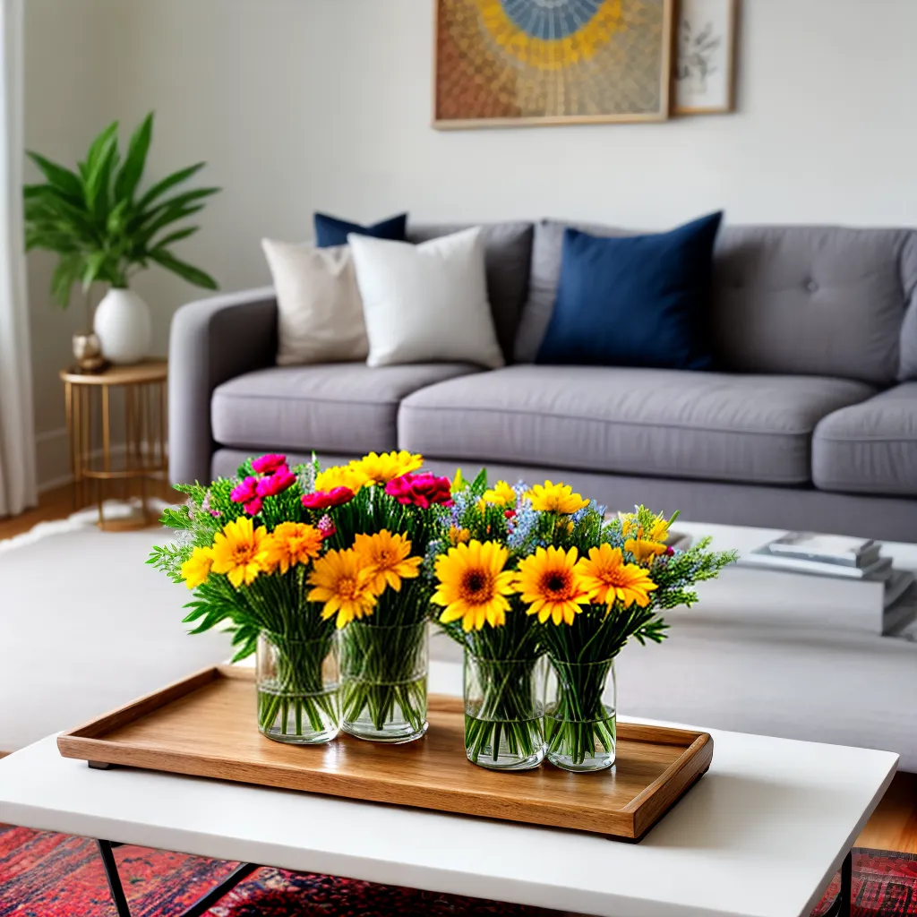 sala estar acolhedora flores cores
