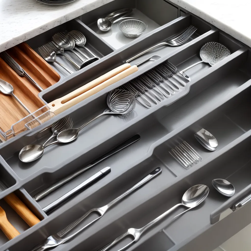 gaveta organizada utensilios cozinha