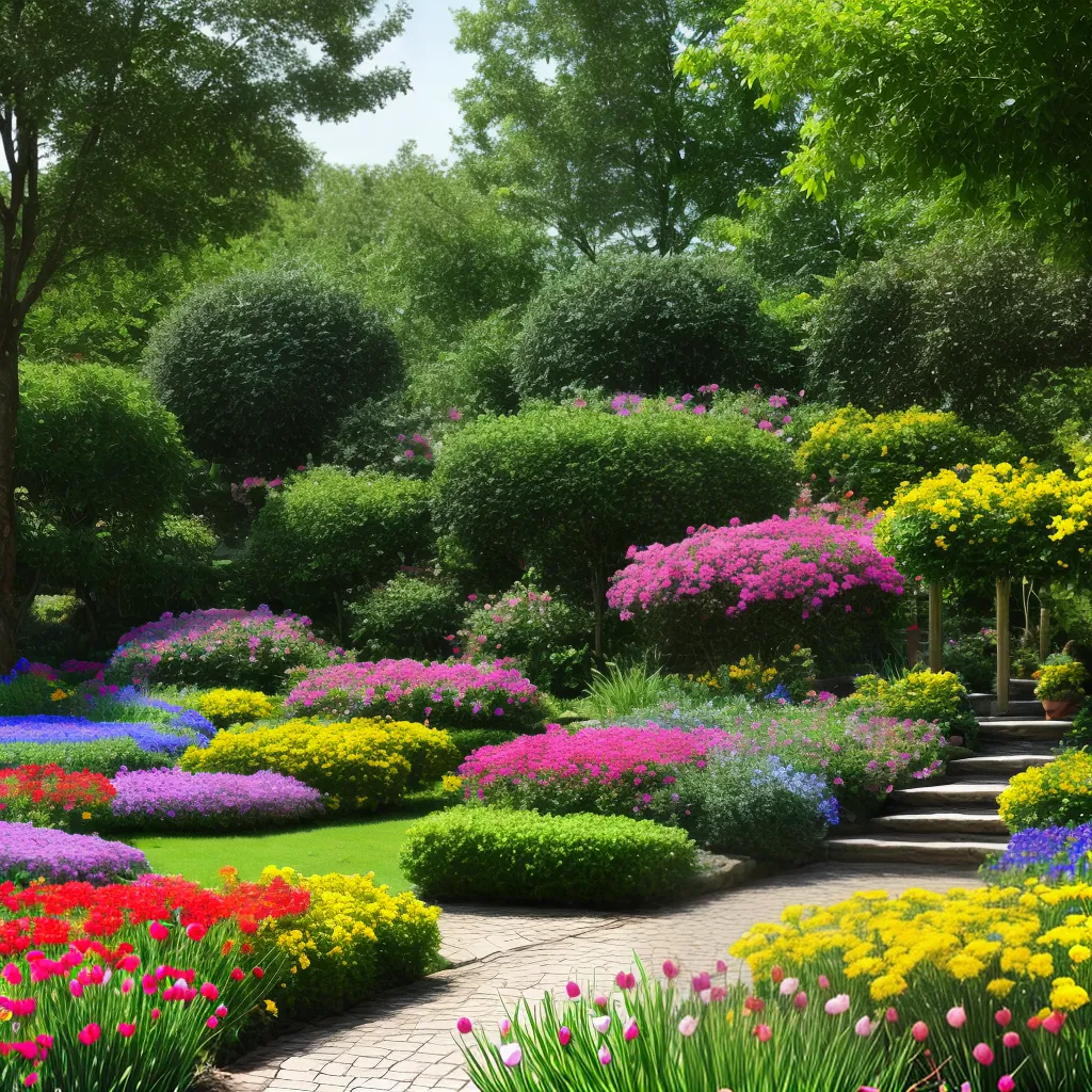 jardim flores coloridas passaros natureza