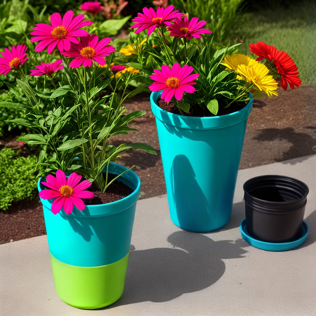 vaso reciclado plastico flores
