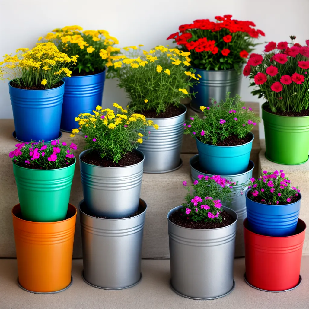 vasos reciclados flores coloridas 1