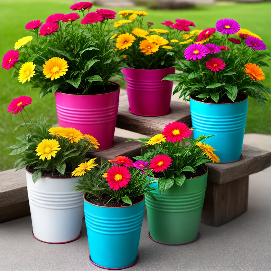 vasos reciclados coloridos plantas naturais