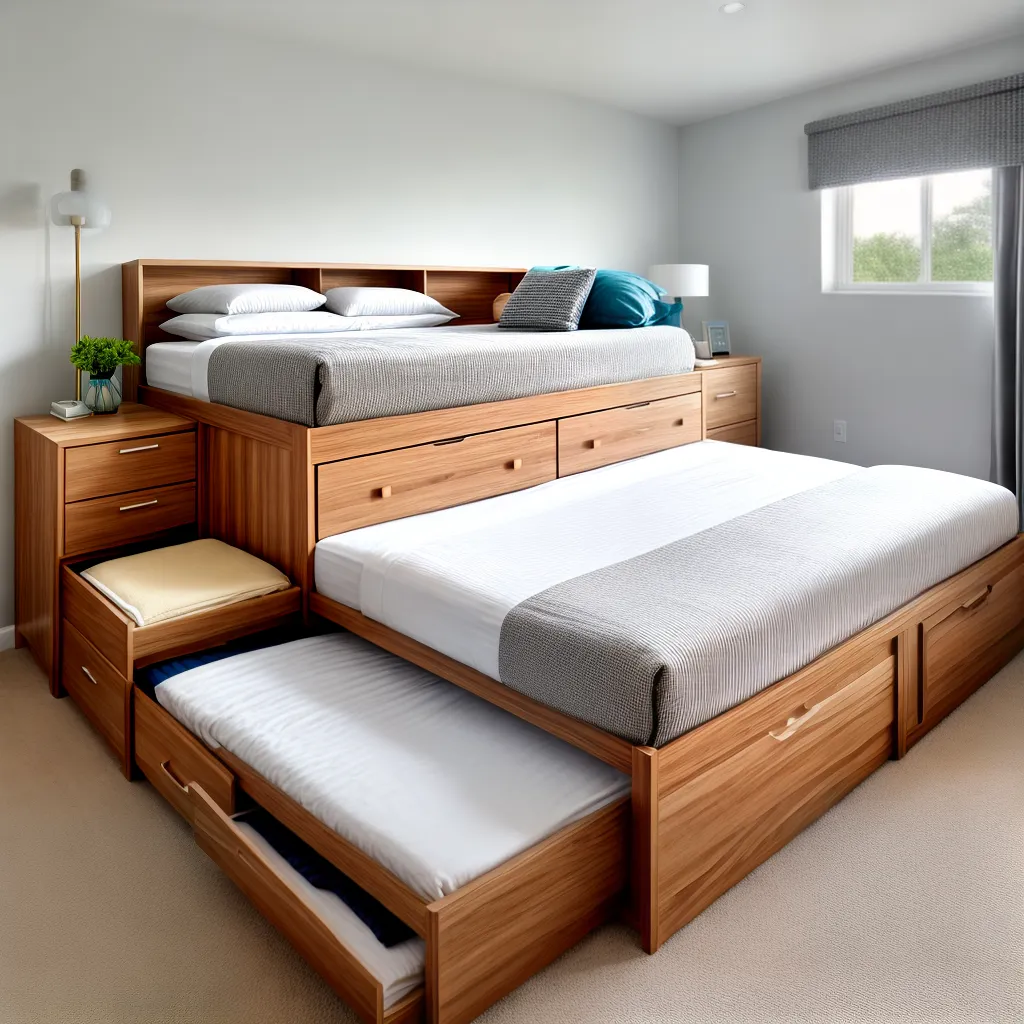 cama trundle moderna armazenamento