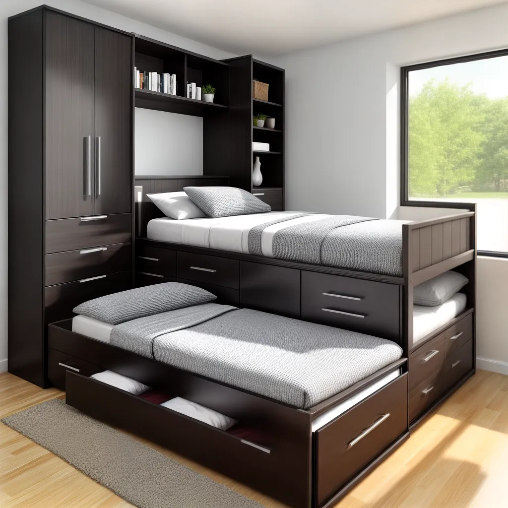 cama trundle moderna gavetas
