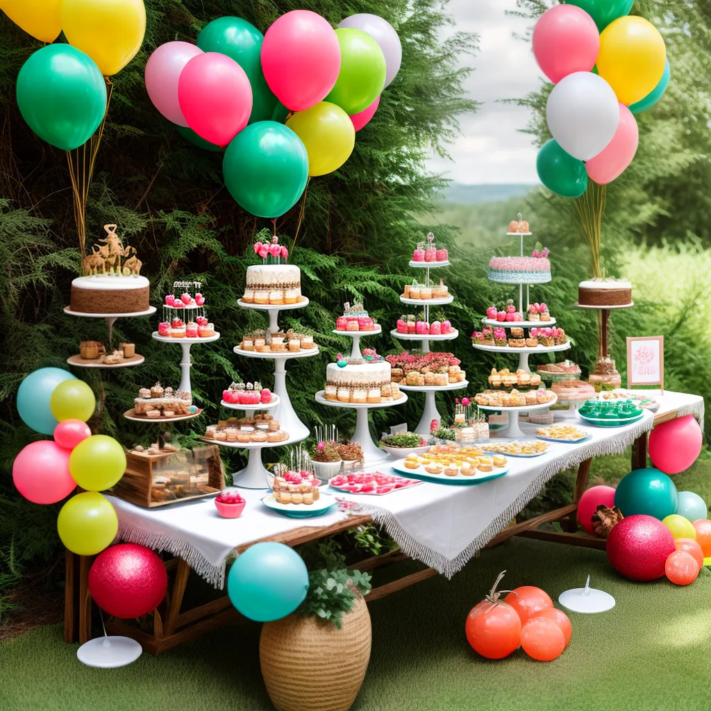 cha bebe floresta mesa doces