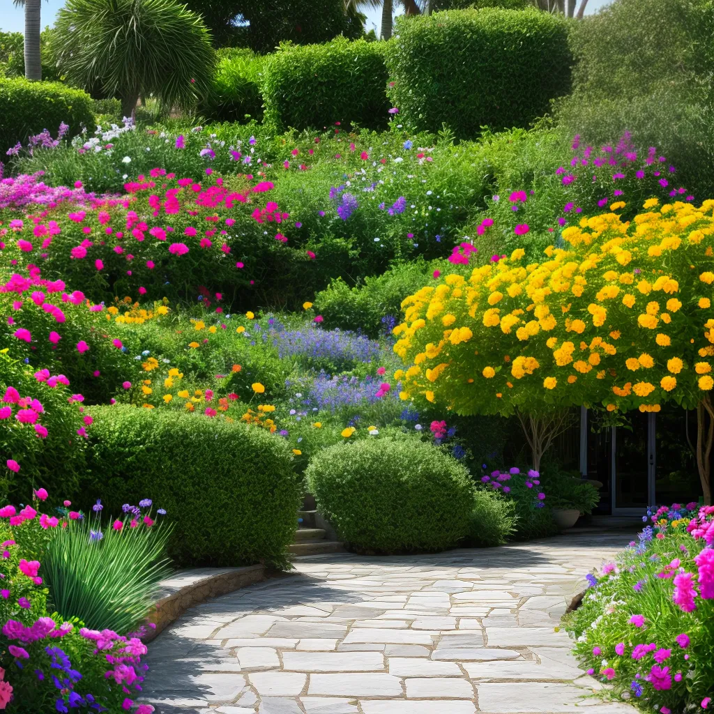 jardim costeiro flores coloridas oceano 2