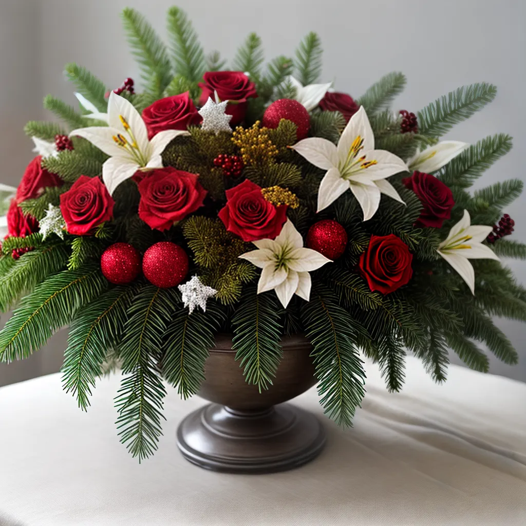 mesa natalina arranjos flores vermelhas mesa natalina arranjos flores vermelhas