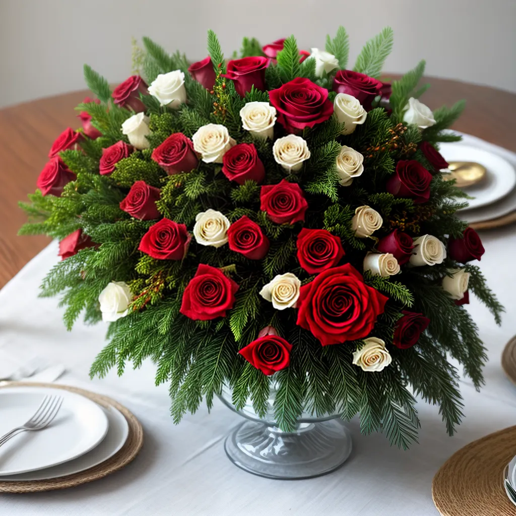 mesa natalina arranjo floral vermelho branco mesa natalina arranjo floral vermelho branco