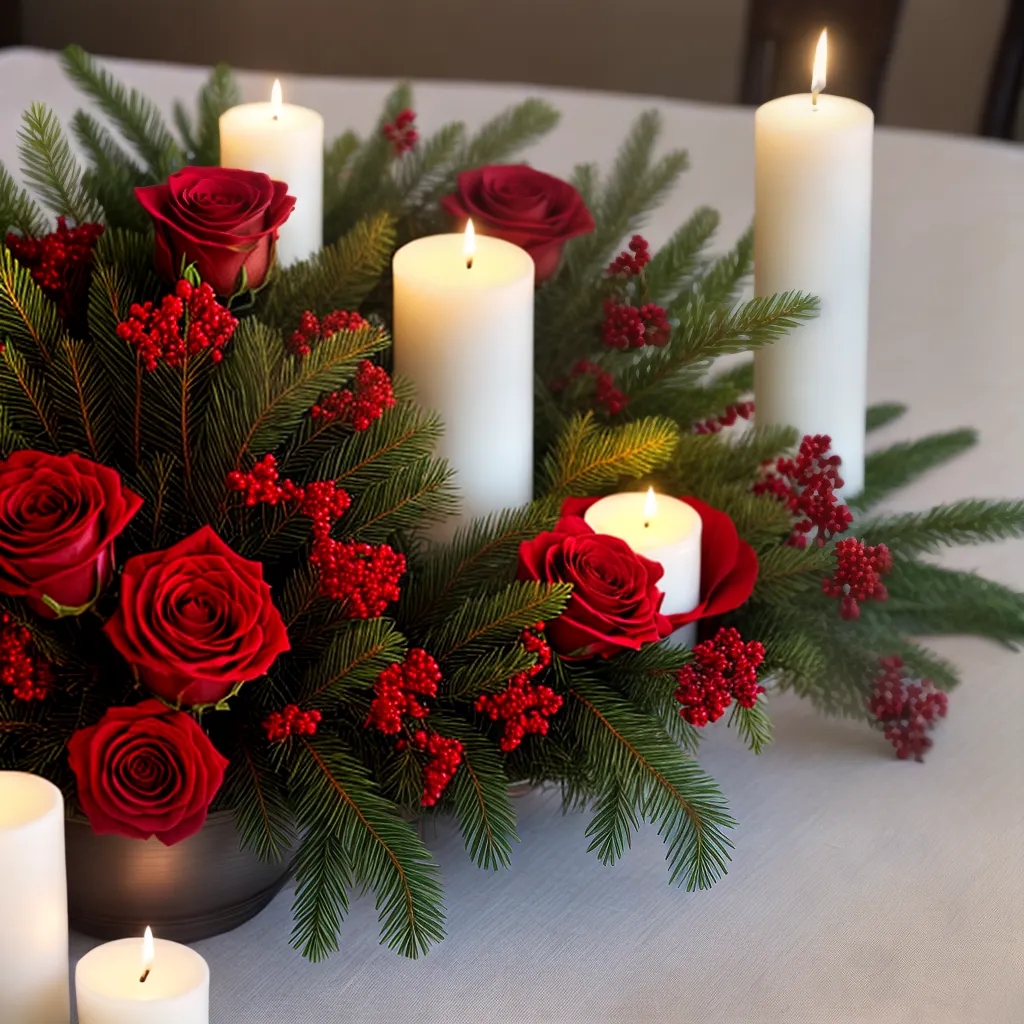 mesa festiva arranjo flores natal mesa festiva arranjo flores natal